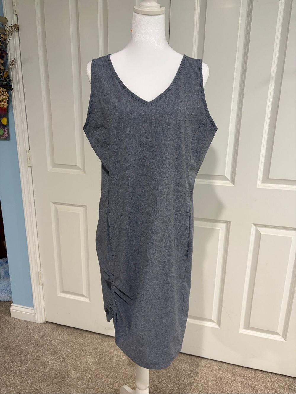 Columbia Sleeveless V-Neck Midi Dress in Charcoal